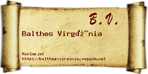 Balthes Virgínia névjegykártya